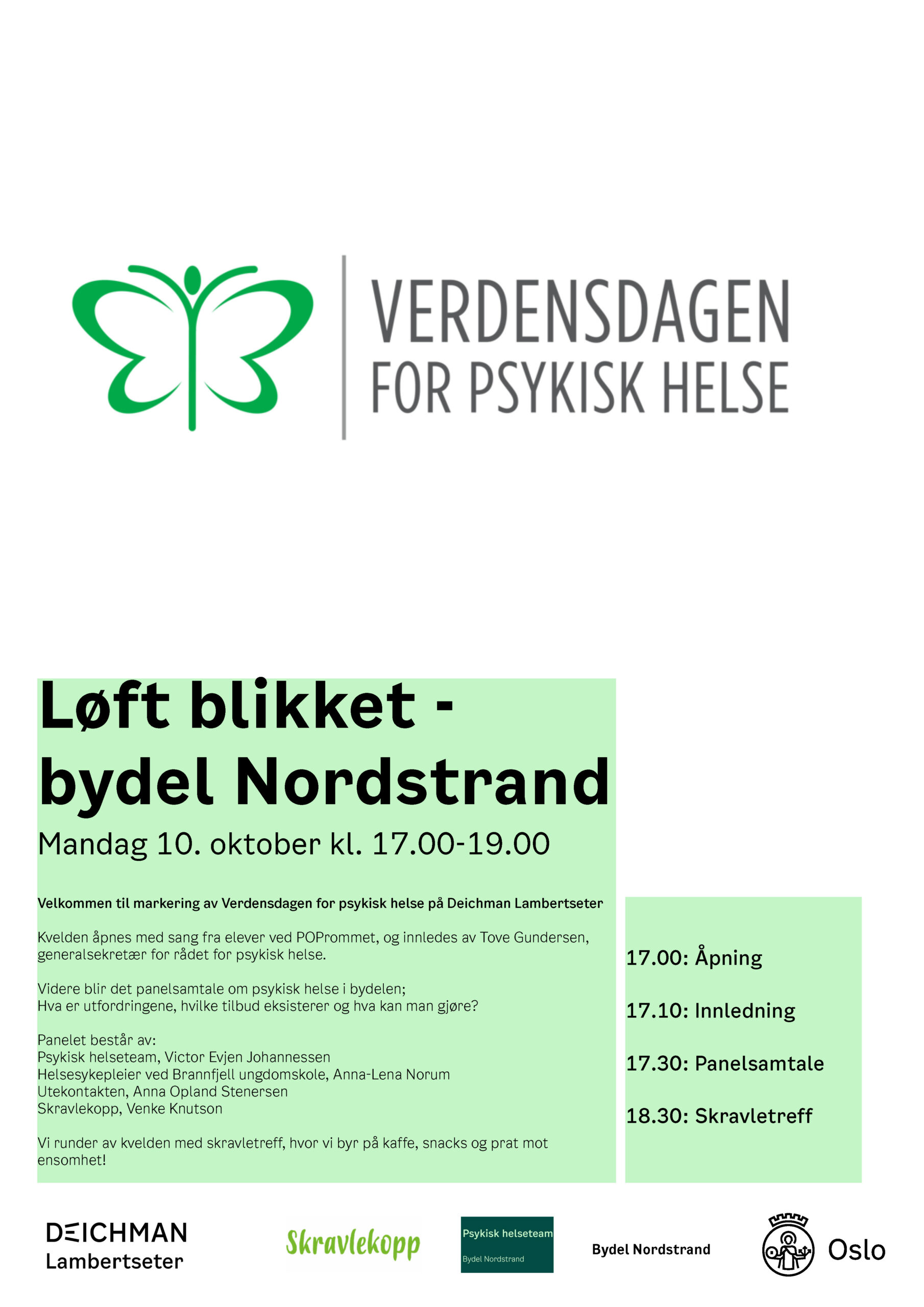 Verdensdagen For Psykisk Helse 10 November Bydel Nordstrand 